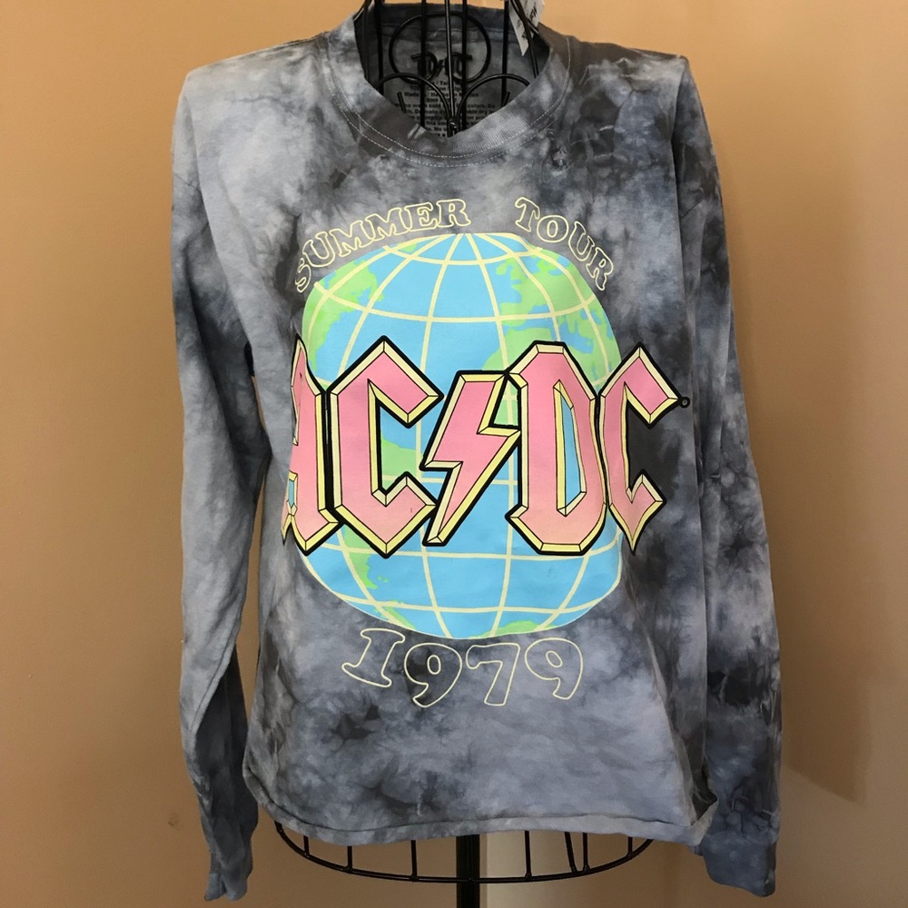 AC/DC tie-dye crop top